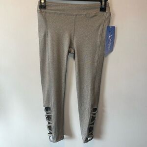 - "NWT" Danskin Girls Tribal Banded Legging- Heather‎ Gray- Size Small (8-10)